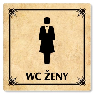 WC ženy, 80x80mm, pergamen, Nebraska